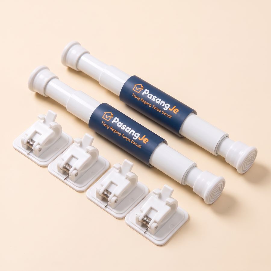 Pakej 2 Set: 2 tiang + 4 cangkuk